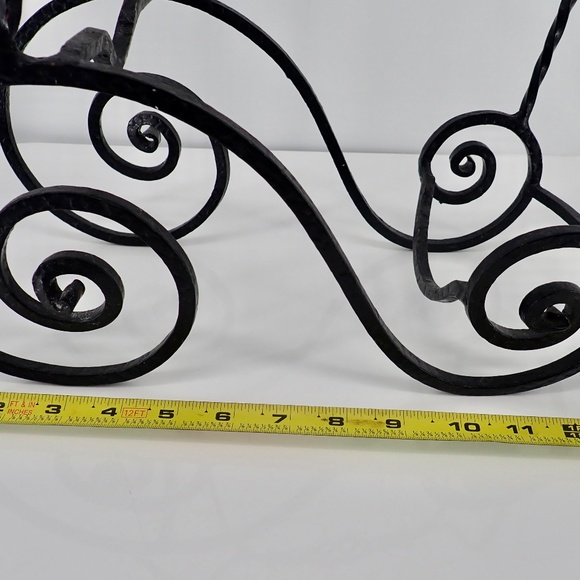 Wine Bottle Holder Black Twisted Wrought Iron Counter Top Vino French Swirl - Picture 8 of 9